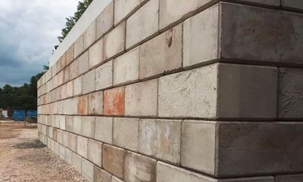 Beton Stapelsteine Mauer
